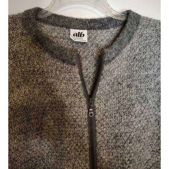 ALB Collection Womens Gray Medium Wool Zip Front Cardigan Sweater Iceland Unisex - Picture 2 of 6